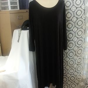 ***** SALE 5/$30  S/S LONG BLACK KNIT JERSEY DRESS.